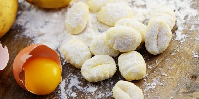 Gnocchi con porri e Prosciutto Valcotto