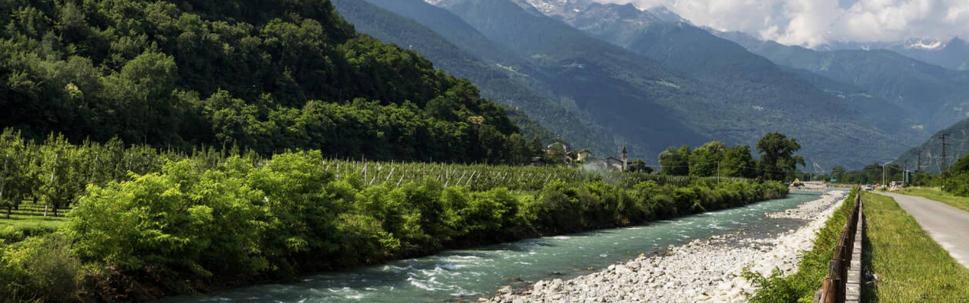 Il Sentiero Valtellina è una lunga pista pedonale e ciclabile immersa nel verde della Valtellina