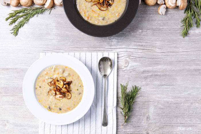 Ricetta della vellutata con funghi e pancetta affumicata Menatti