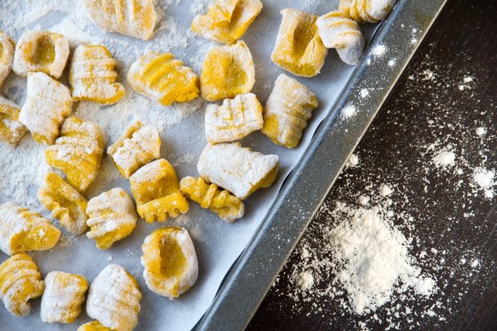 gnocchi di zucca con bresaola della valtellina e taleggio