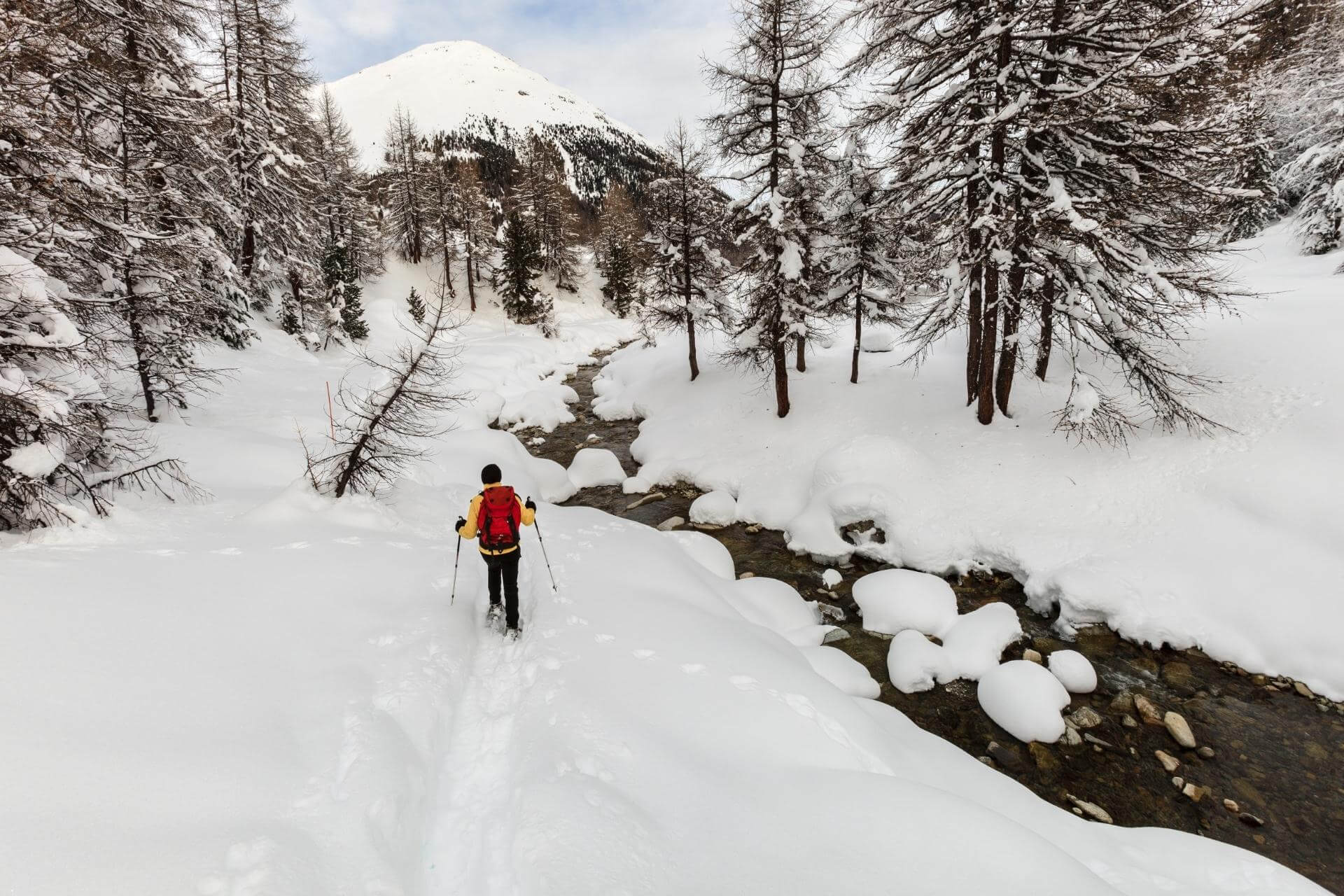 escursione ciaspole a Livigno in val delle Mine