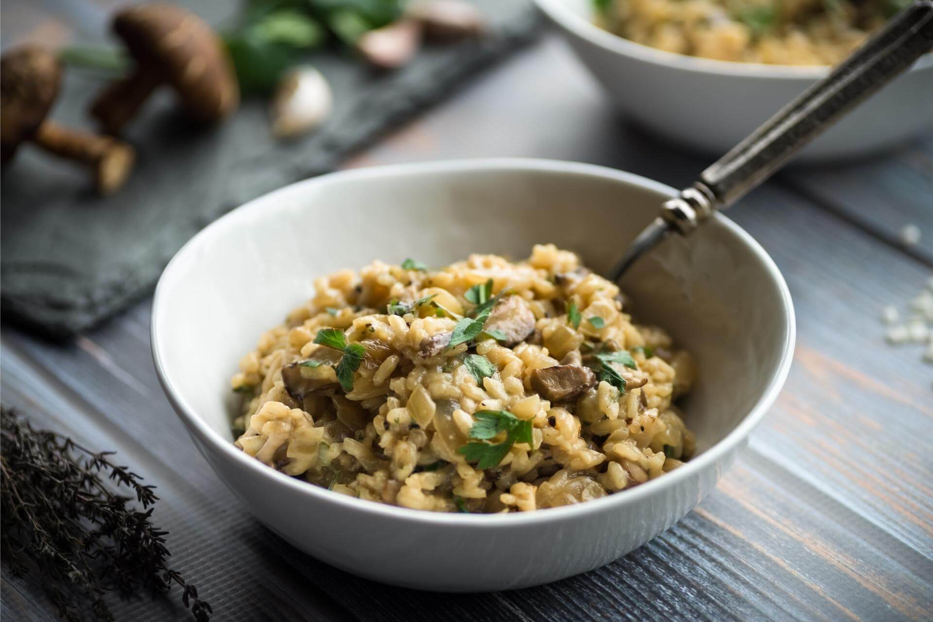 risotto ai funghi con coppa salume - ricetta