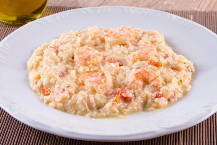 ricetta risotto con gamberi e bresaola