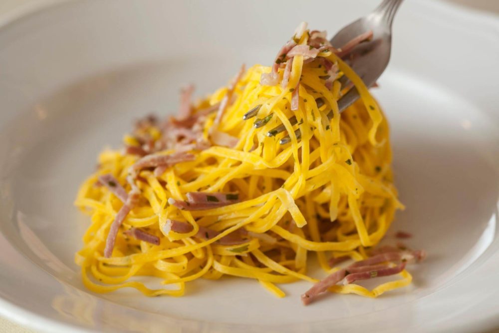Tagliolini al prosciutto crudo Menatti e limone Menatti