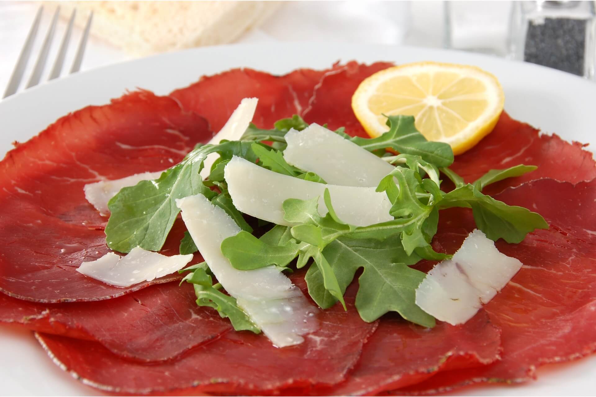 bresaola condita con olio rucola e grana