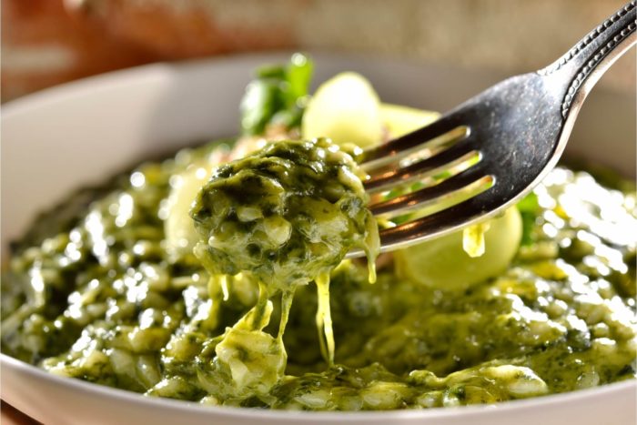 risotto con spinaci e pancetta: ricetta