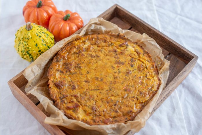 ricetta di torta salata con la zucca, il taleggio e la coppa stagionata