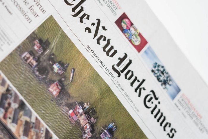 rassegna stampa New York Times con articolo sulla valtellina e sulla bresaola italiana